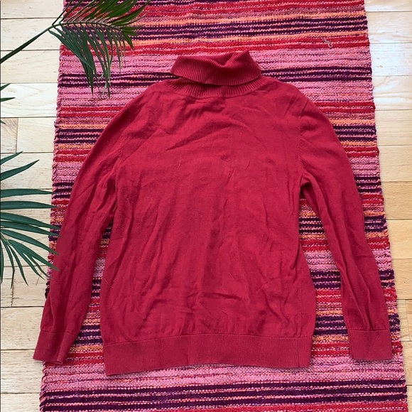 J. Jill Red Turtleneck Sweater, Business Casual Sweater - Picture 5 of 8